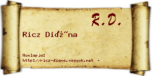 Ricz Diána névjegykártya